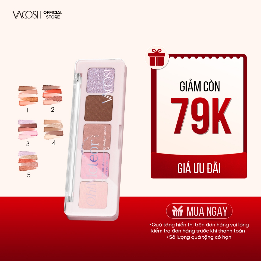Bảng màu mắt 5 ô VACOSI METEOR EYESHADOW - VP29