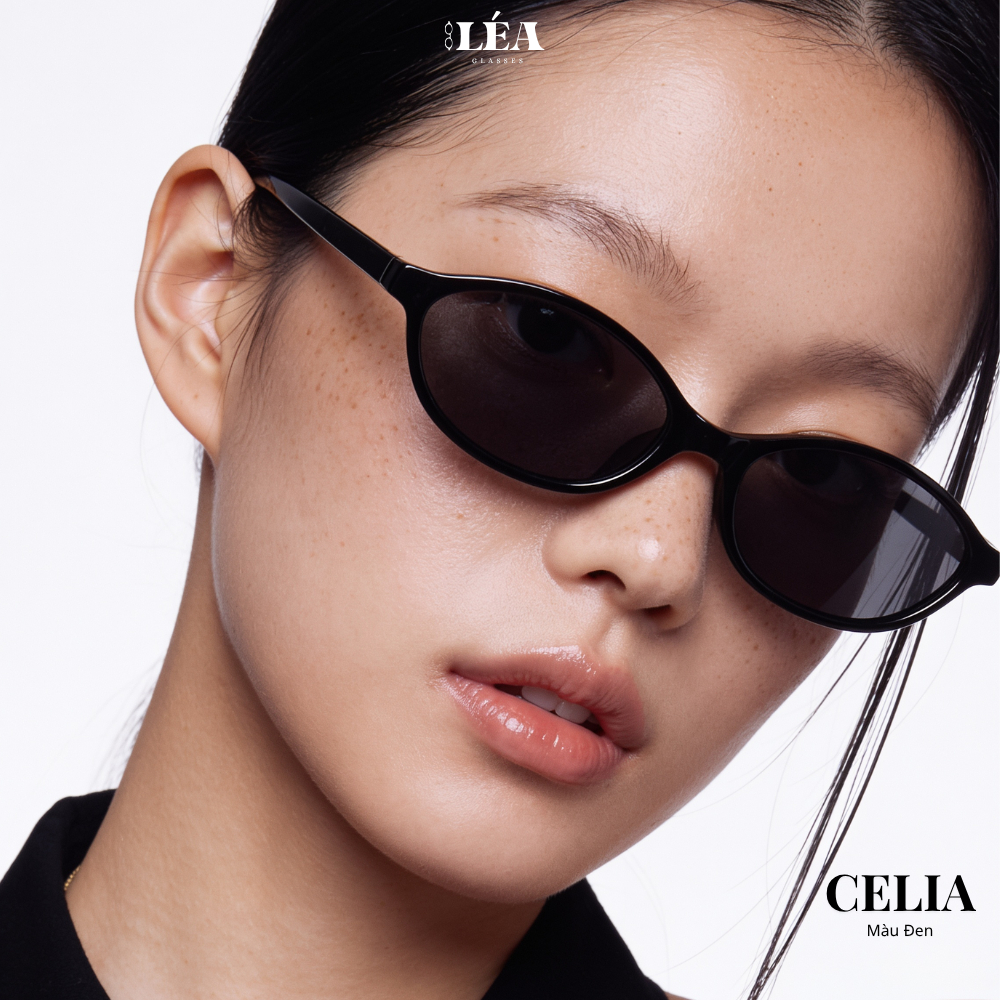 Kính râm mát dáng mèo chuyên đi nắng CELIA - LÉA GLASSES nhựa cứng cao cấp chống UV400 và ASX Y2K