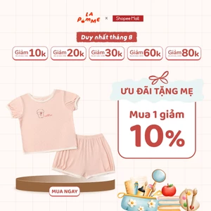 Bộ cộc tay Mềm Mịn by La Pomme kẹo bông ngọt ngào - Sợi Petit Soyeu thoáng mát – Bé gái - 6M - 5Y