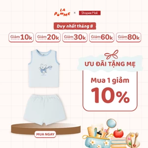 Bộ sát nách Mềm Mịn by La Pomme kỳ nghỉ hè vui nhộn - Sợi Petit Soyeu thoáng mát – Bé trai/gái - Size 6M-3Y
