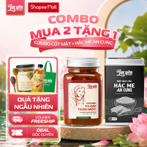 Combo Cốt Mật-Hắc Mè Lạc Yên Foods Gồm Cốt Mật 11 Loại Thảo Mộc & Hắc Mè An Cung, Kèm Quà
