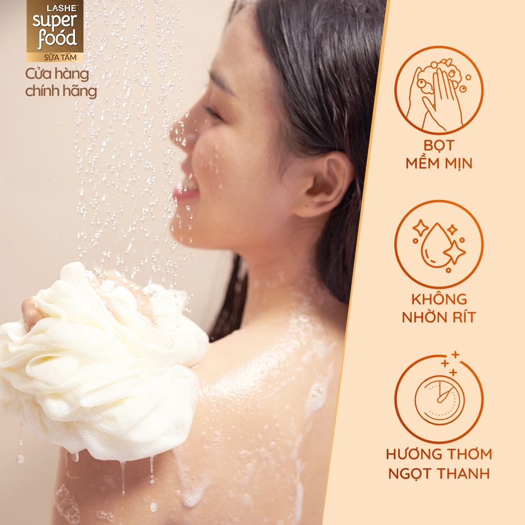 [VOUCHER SINH VIÊN 35%] Sữa Tắm LASHE SUPERFOOD Dưỡng Da Sáng Mịn / Dưỡng Ẩm Chuyên Sâu / Dưỡng Da Tươi Trẻ 610G/ 1.1KG | BigBuy360 - bigbuy360.vn