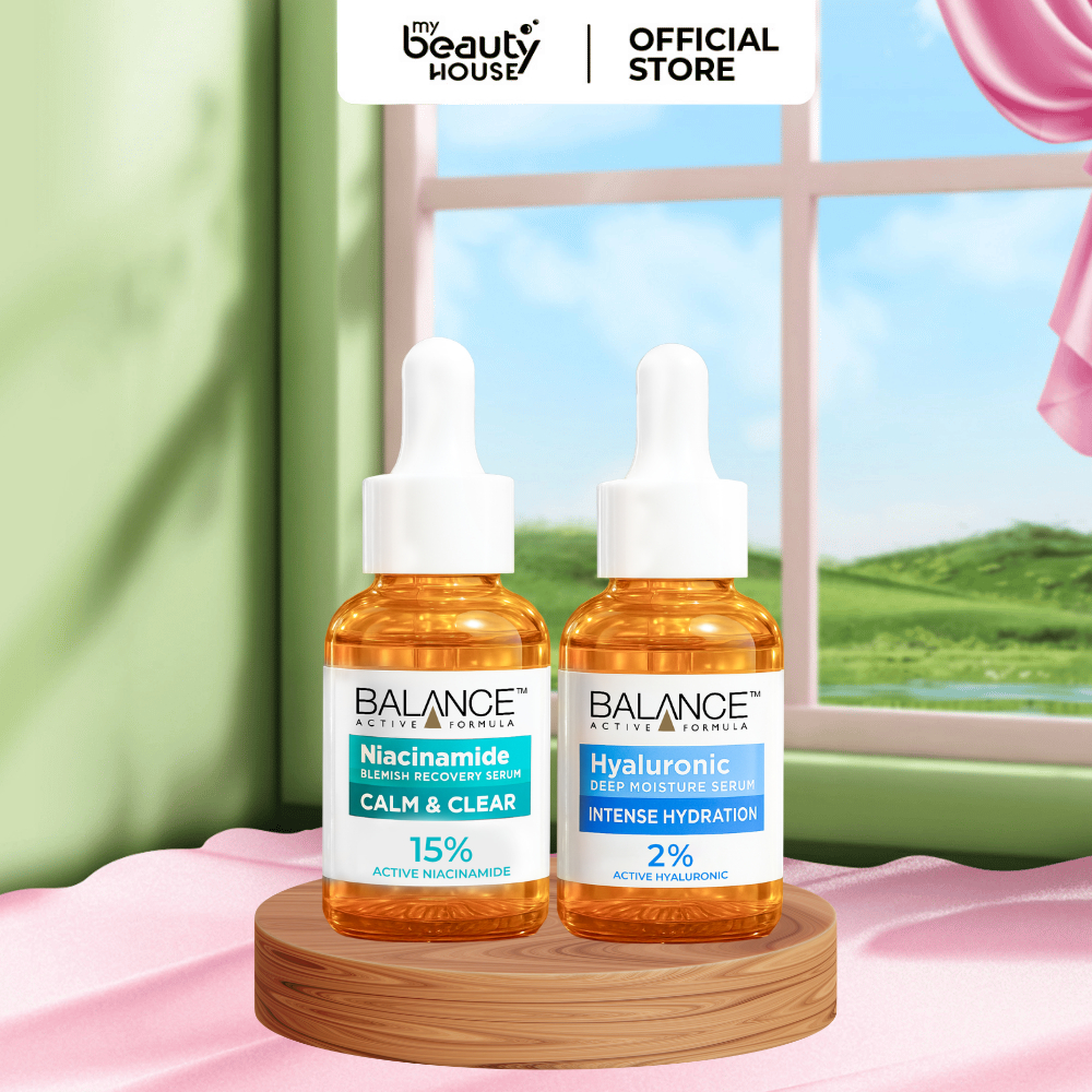 Combo serum mờ thâm và cấp ẩm Balance Active Niacinamide 15% + Hyaluronic (2X30ML)
