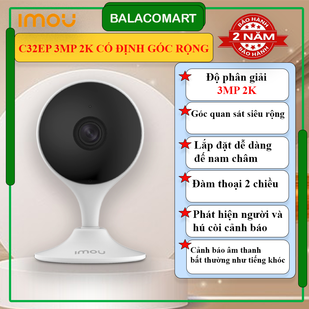 Camera Imou trong nhà C32EP 3MP, C32SP 3MP đàm thoại 2 chiều chính hãng góc rộng
