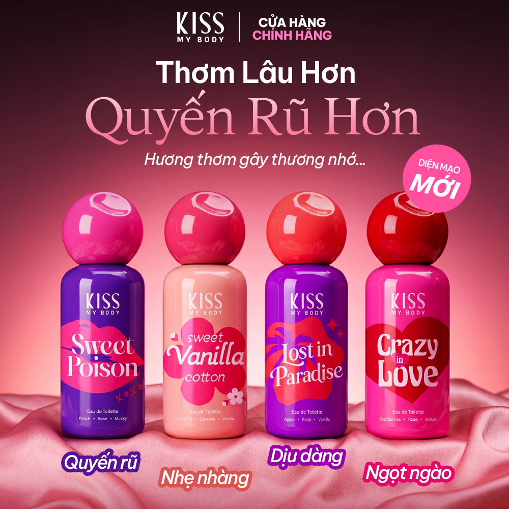 Xịt Thơm Toàn Thân Body Mist Kiss My Body Lưu Hương Lâu, Hương Nước Hoa Ngọt Nhẹ 80ml