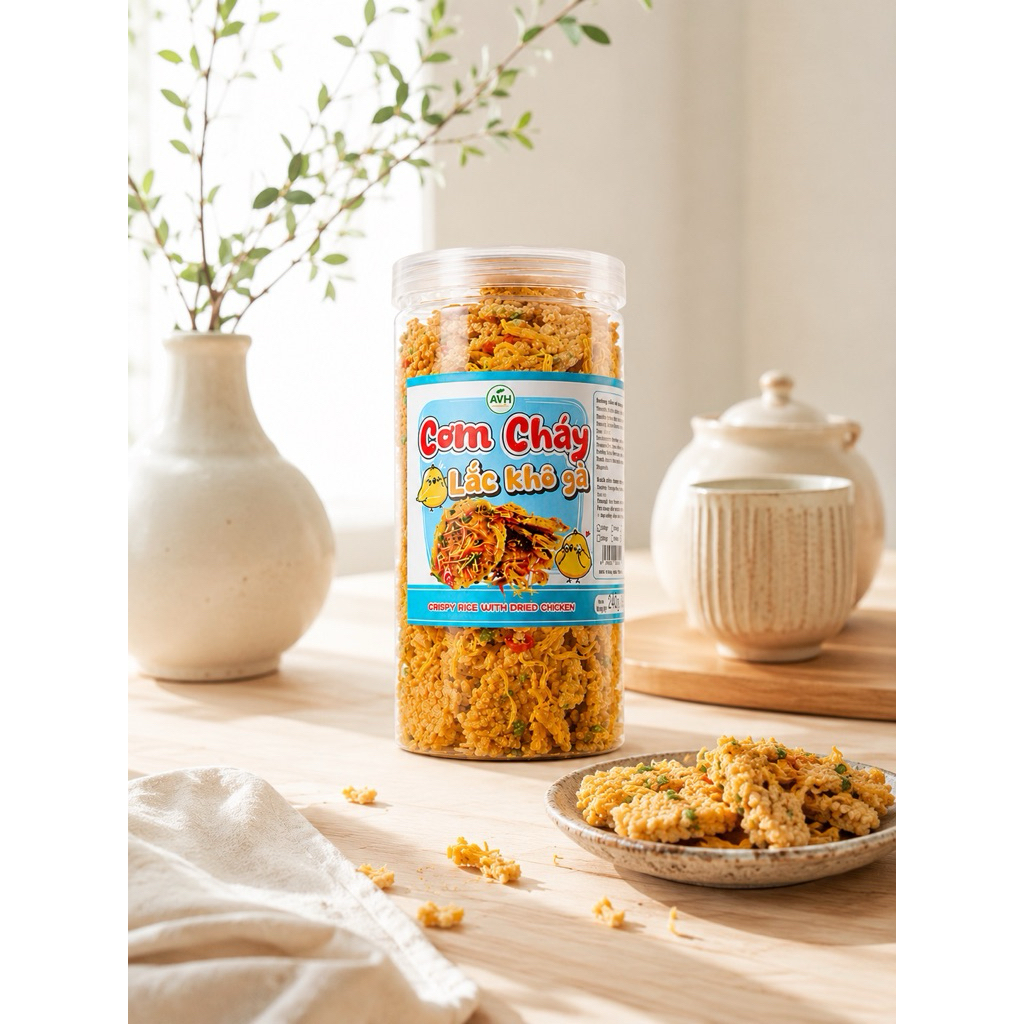 [HŨ VUÔNG 500GR] Cơm Cháy Lắc Khô Gà Giòn Rụm Đậm Vị, Thơm Ngon Hấp Dẫn | BigBuy360 - bigbuy360.vn