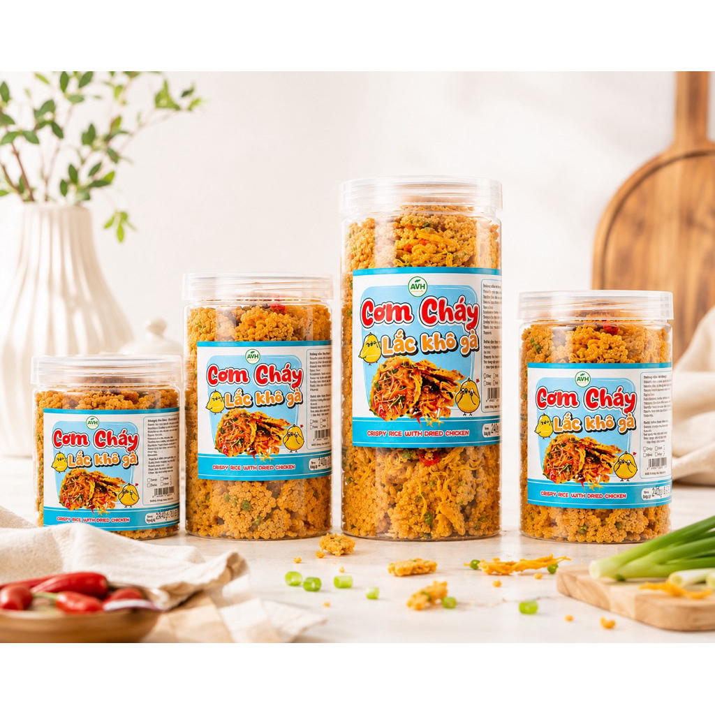 [HŨ VUÔNG 500GR] Cơm Cháy Lắc Khô Gà Giòn Rụm Đậm Vị, Thơm Ngon Hấp Dẫn | BigBuy360 - bigbuy360.vn