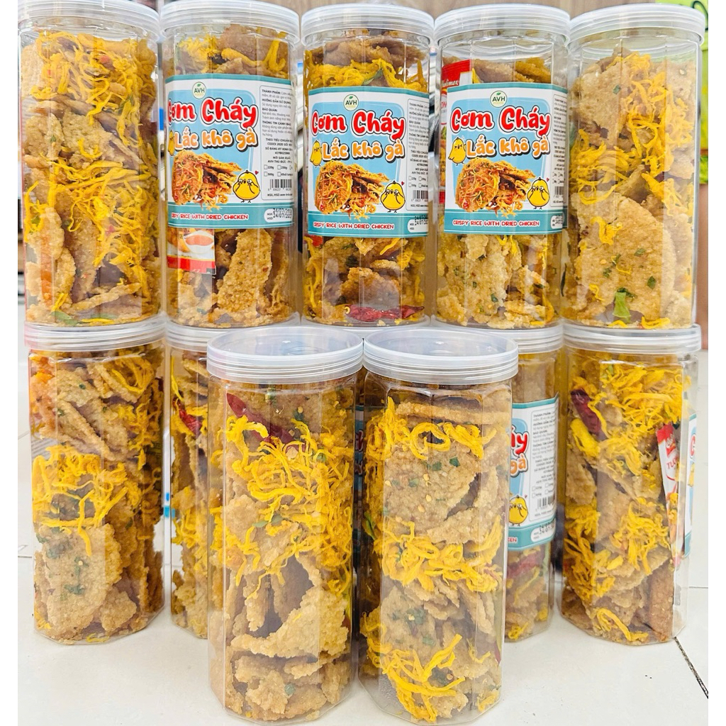 [HŨ VUÔNG 500GR] Cơm Cháy Lắc Khô Gà Giòn Rụm Đậm Vị, Thơm Ngon Hấp Dẫn | BigBuy360 - bigbuy360.vn