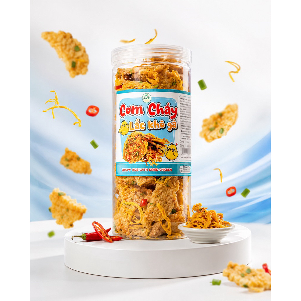 [HŨ VUÔNG 500GR] Cơm Cháy Lắc Khô Gà Giòn Rụm Đậm Vị, Thơm Ngon Hấp Dẫn | BigBuy360 - bigbuy360.vn