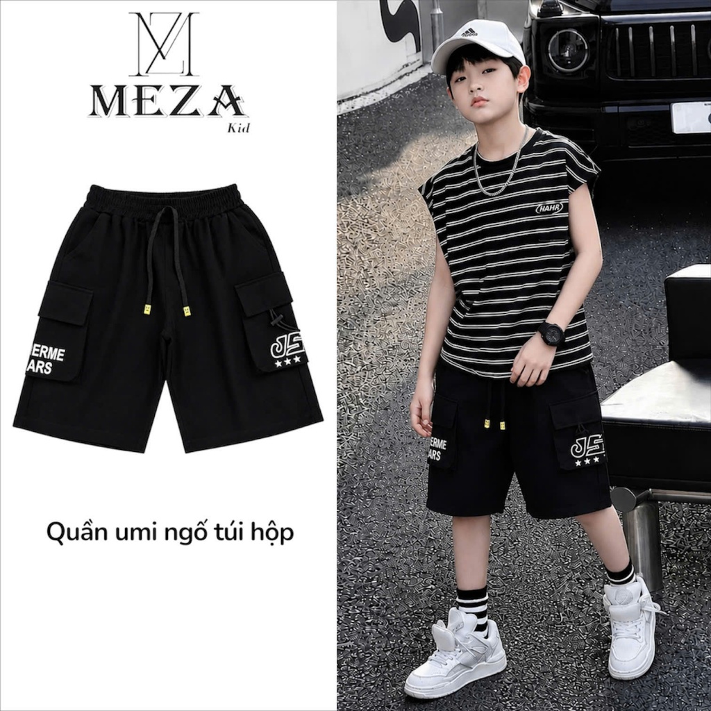 Quần Ngố Nam Cho Bé Trai, Chất Umi Hàn Cao Cấp Quần Đùi Mền Mại Cho Bé MEZA KID - M17