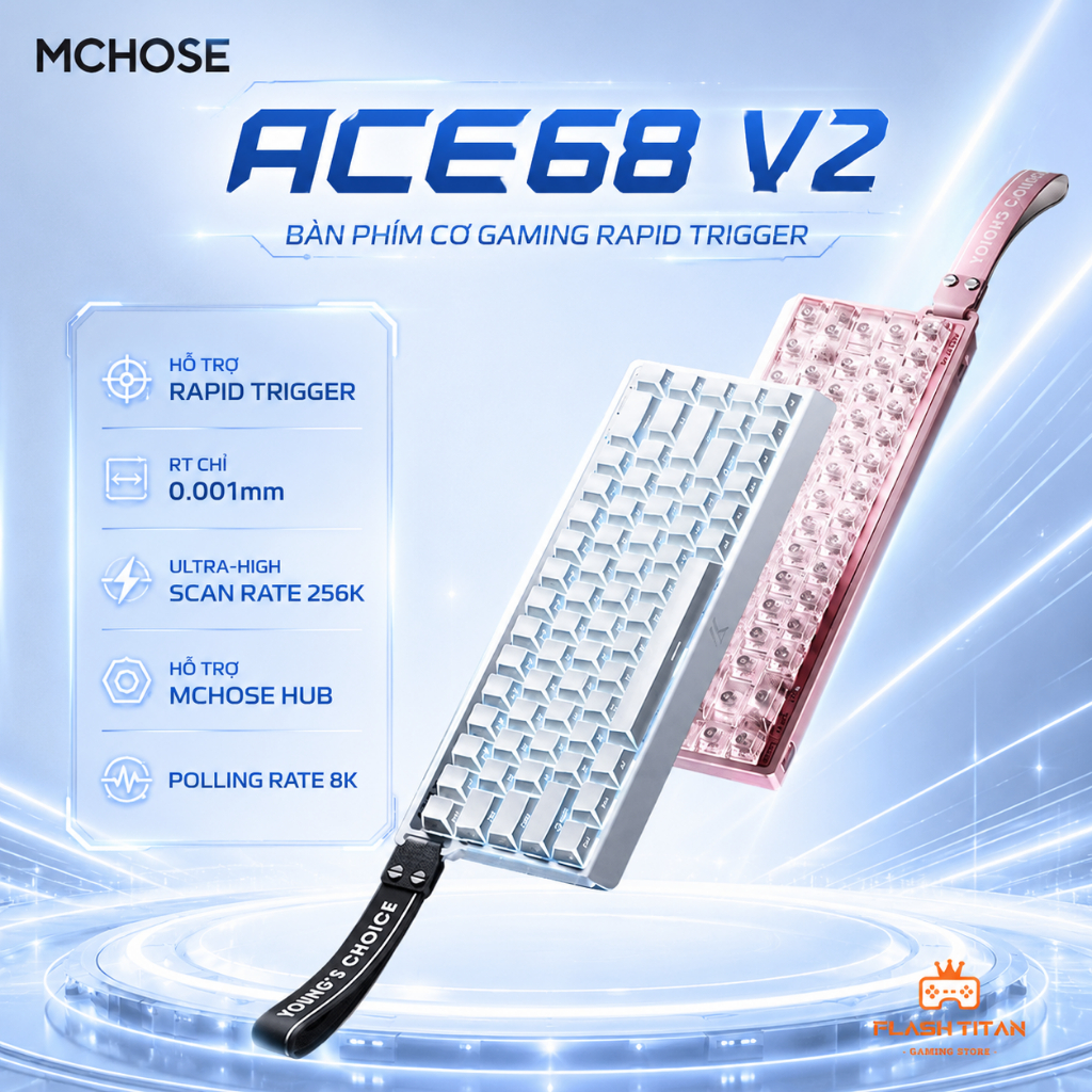 Bàn Phím Cơ Gaming Mchose ACE68 V2 HE Có Rapid Trigger - Nâng cấp 8k Polling Rate - RT 0.001mm  Dùng Chơi Game FPS | BigBuy360 - bigbuy360.vn