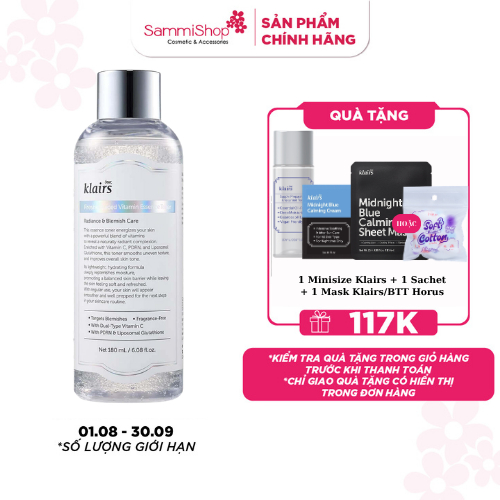 Dear, Klairs Nước hoa hồng Freshly Juiced Vitamin Essence Toner 180ml