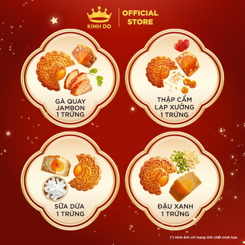 [PHÂN LOẠI TÚI + HỘP] Combo 4 bánh trung thu Kinh Đô "Đoàn Viên Truyền Thống" (4 bánh x 150g) | BigBuy360 - bigbuy360.vn