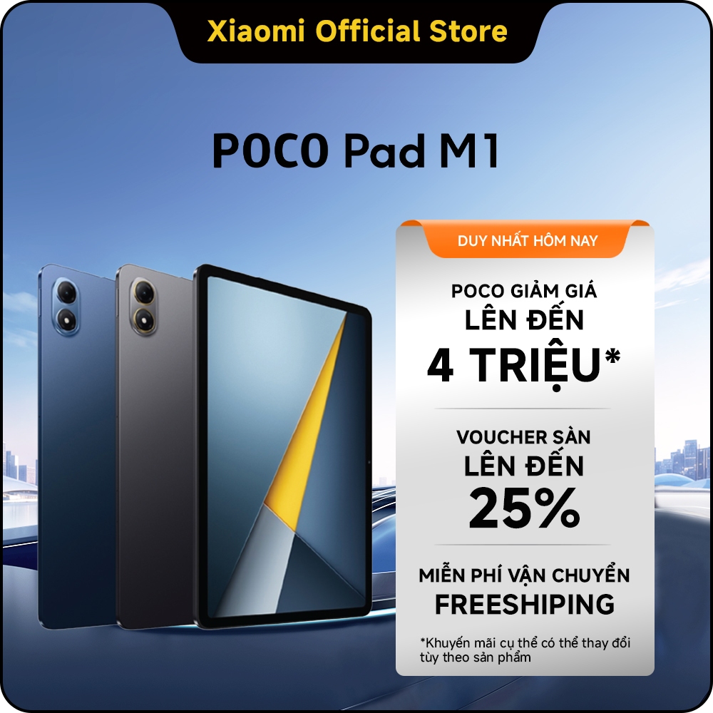 [New] Máy tính bảng POCO Pad M1 | 8GB+256GB, màn hình 12.1” 120Hz 2.5K, pin khủng 12000mAh, Snapdragon® 7s Gen 4, hỗ tr