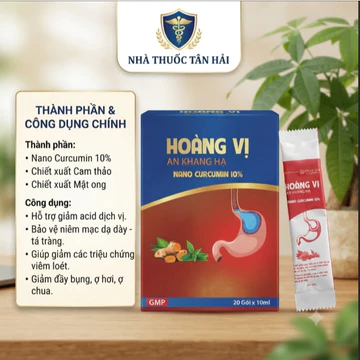 Gel dạ dày Hoàng Vị An Khang HA - giảm acid dịch vị, hỗ trợ cải thiện tình trạng trào ngược viêm loét dạ dày, hộp 20gói