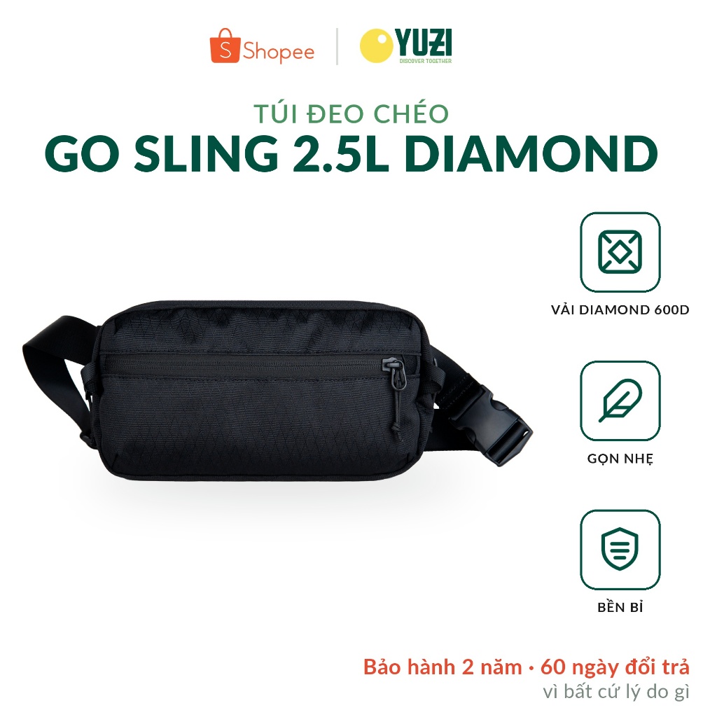 Túi đeo chéo YUZI GO SLING 2.5L - Thanh lịch, nhiều ngăn chứa thông minh, chất liệu cao cấp