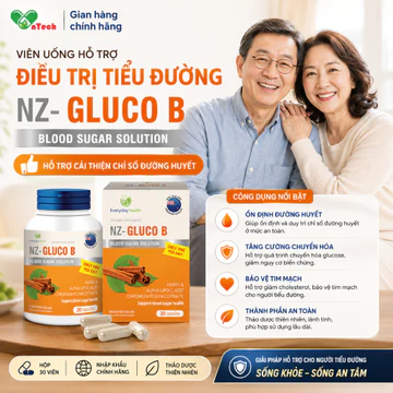 Viên uống tiểu đường Everyday health NZ-Gluco B giúp giảm đường huyết ngăn nguy cơ biến chứng tiểu đường hộp 30 viên