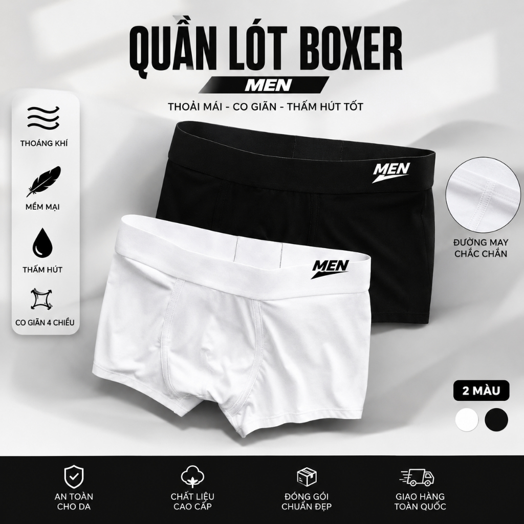 Quần lót nam thể thao MEN cao cấp chất thun lạnh đẹp quần sịp nam đùi mềm mại co dãn