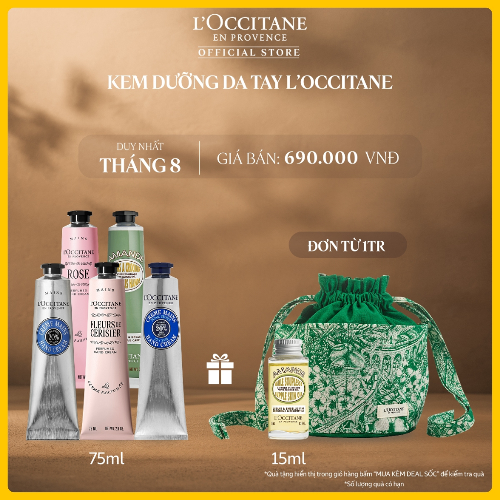 Kem Dưỡng Da Tay L’Occitane Giúp Nuôi Dưỡng Và Bảo Vệ Da Tay Mềm Mịn, Hương Thơm Tinh Tế 75ML