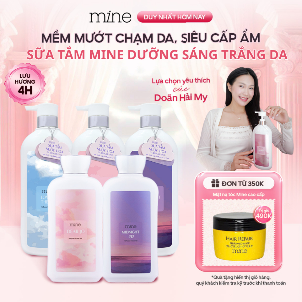 Sữa Tắm Hương Nước Hoa Mine Perfumed Shower Gel Thơm Quyến Rũ Hỗ trợ Dưỡng Ẩm Và Dưỡng Sáng Da 470/750g