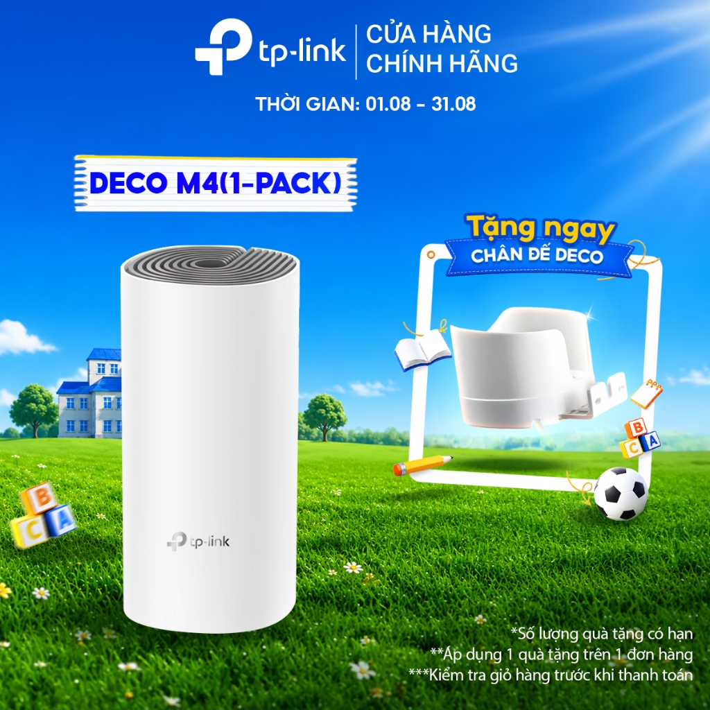 Hệ Thống Wifi Mesh TP-Link Deco M4 (1-pack) Chuẩn AC 1200Mbps Dành Cho Gia đình