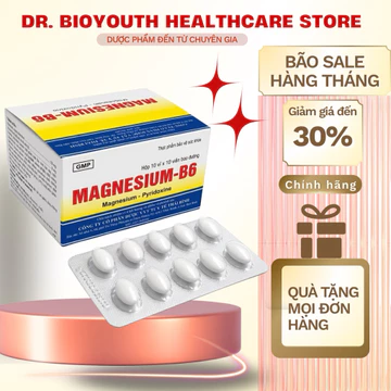Viên uống Magnesium B6 Thái Bình-Bổ sung Magie và Vitamin B6 giúp giảm căng thẳng, đau thần kinh cơ (Hộp 100 viên)