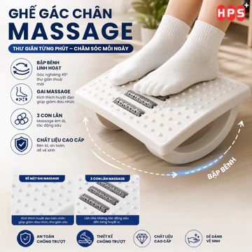 Ghế gác chân massage HPS Ghế kê chân Công Thái Học cho dân văn phòng, sinh viên, Ghế gaming mát xa thư giãn, giảm stress