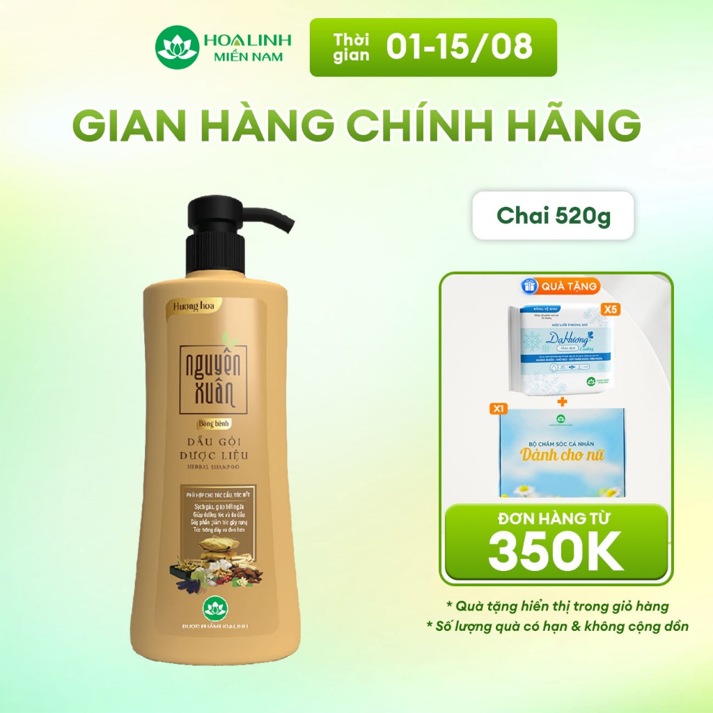Dầu gội dược liệu Nguyên Xuân Bồng bềnh 520g - Dành cho tóc dầu bết