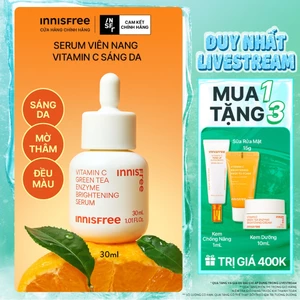 INNISFREE x Serum Vitamin C sáng da, mờ thâm mụn INNISFREE Green Tea Enzyme Brightening Serum 30ml
