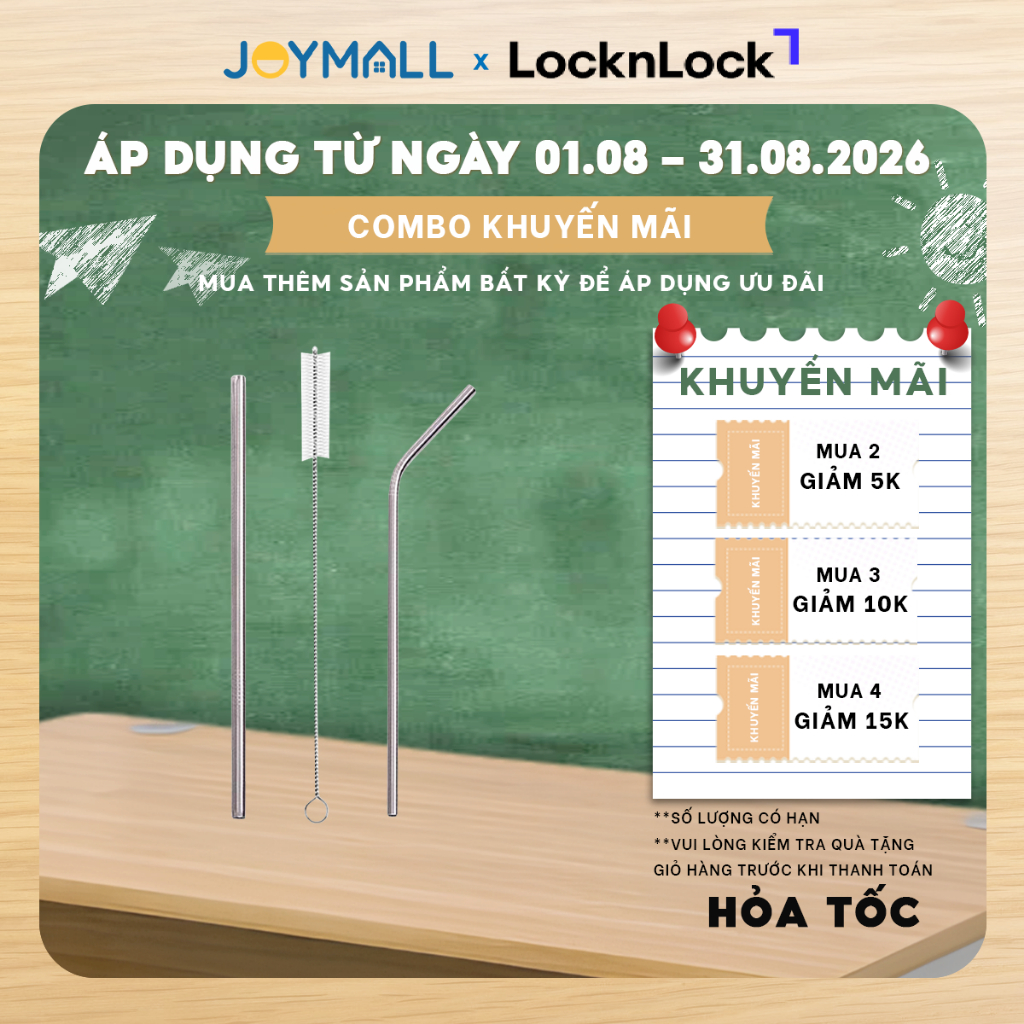 Ống hút inox loại ống hút thẳng, ống hút cong, cọ rửa ống hút – JoyMall