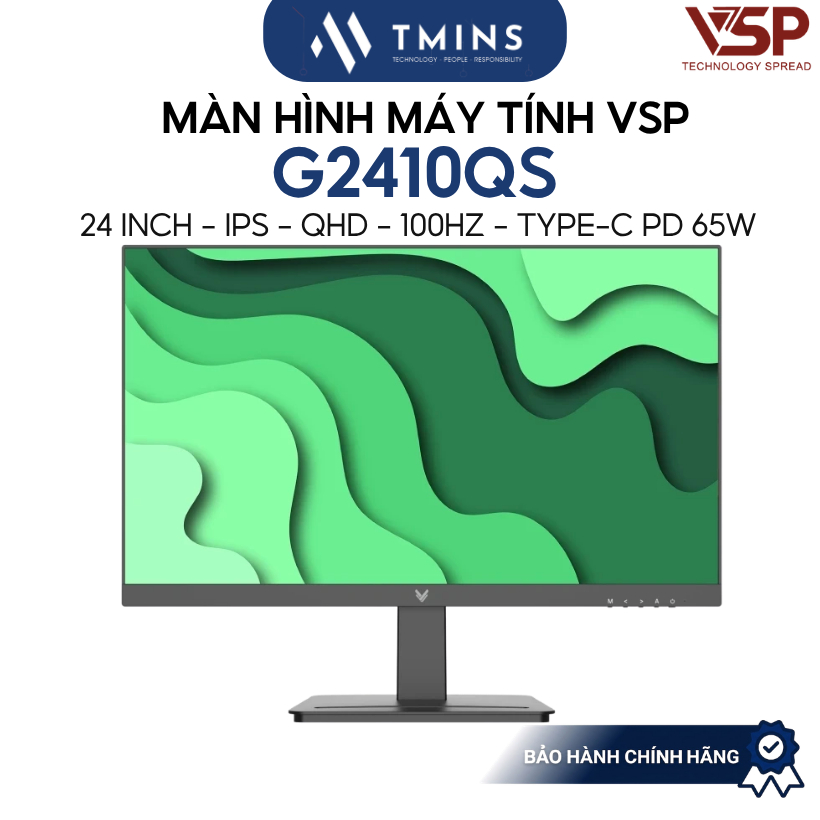 Màn Hình VSP G2410QS (24inch / 2K QHD / IPS / 100Hz / Type-C PD 65W / Loa kép) - Hàng chính hãng