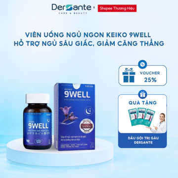 Viên Uống Ngủ Ngon KEIKO 9WELL Nhật Bản Hỗ Trợ Dễ Ngủ, Ngủ Ngon, Giảm Căng Thẳng Hộp 30 Viên