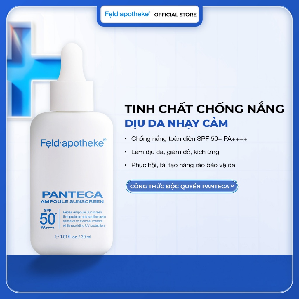 Serum Chống Nắng Phổ Rộng, Làm Dịu, Phục HồI Da Mụn Feld Apotheke Panteca Ampoule Sunscreen 30ml