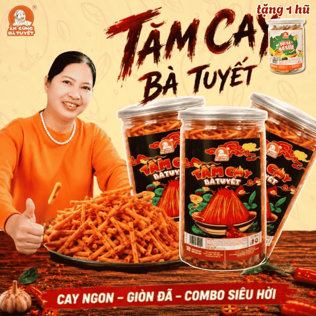 COMBO 3 HŨ TĂM CAY BÀ TUYẾT - ĂN CÙNG BÀ TUYẾT M74
