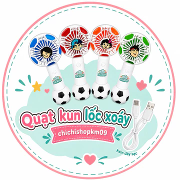 Quạt kun lốc xoáy quạt mini hình quả bóng kèm dây sạc