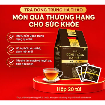 🍵 Trà Đông Trùng Hạ Thảo Thái Minh Chính Hãng | Hộp 20 Túi Lọc | Đông Trùng Hạ Thảo Dạng Quả Thể