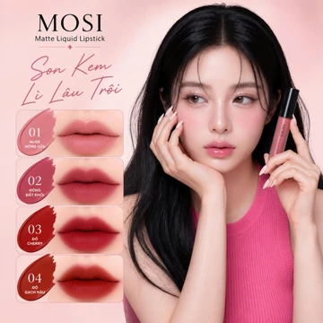 Son Kem Nhung Mịn Lì MOSI Beauty Lâu Trôi Chính Hãng - Hiệu Ứng Nhung Mịn, Chuẩn Màu, Lâu Trôi
