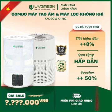 [SKVL] Combo Máy Lọc Không Khí UVC LED UVGREEN KA150 20m2 & Máy Phun Sương Tạo Ẩm, Giữ Ẩm KH200 5L
