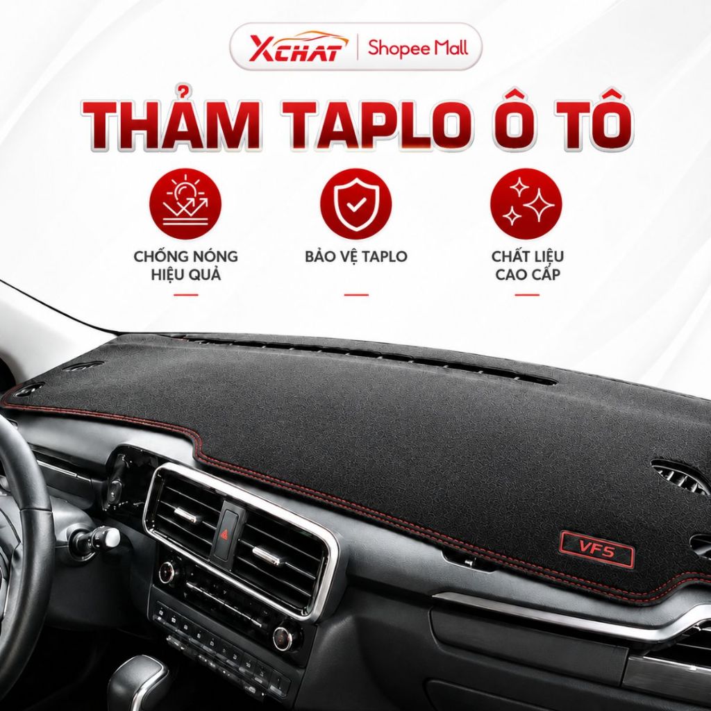 Thảm Taplo Ô Tô Điện VinFast Da Carbon Cao Cấp Limo Green, VF3, VF5, VF6, VF7, VF8, VF9, VFe34, Fadil,.. - Lỗi 1 Đổi 1
