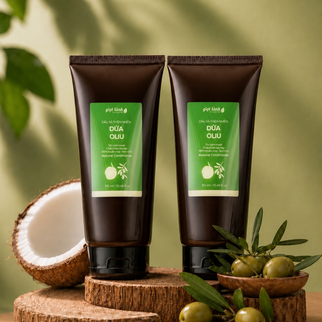 Dầu xả Dừa Oliu - Dầu xả thiên nhiên thuần chay Giọt Lành 250gram | BigBuy360 - bigbuy360.vn