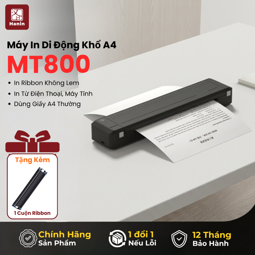 Máy In A4 Di Động Bluetooth MT800 300 DPI Không Lem Mực, In Hợp Đồng, Tài Liệu Doanh Nghiệp | BigBuy360 - bigbuy360.vn