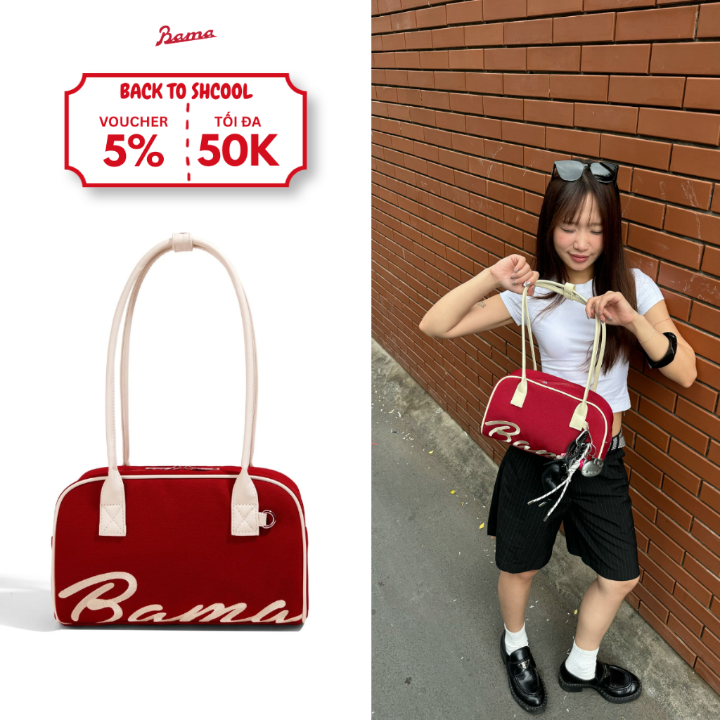 Túi tote đeo vai nam nữ BAMA RUMOR Bag túi xách vải phối da chống nước nhiều ngăn đi chơi dạo phố | BigBuy360 - bigbuy360.vn