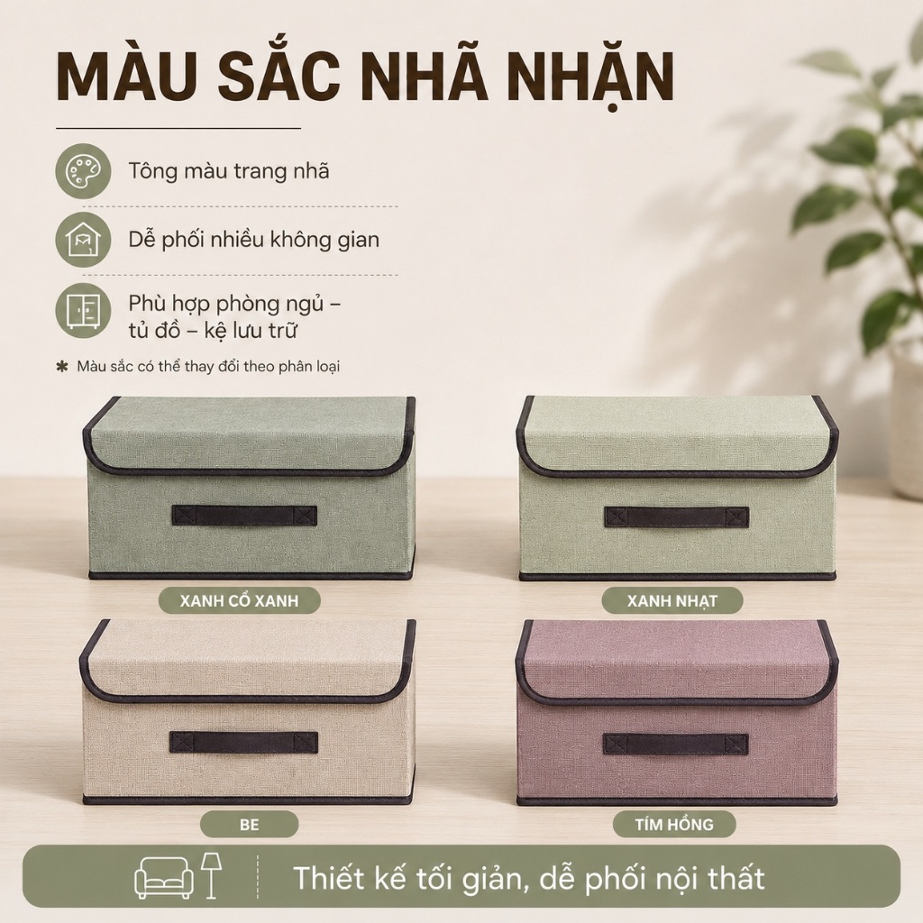 Set 2 Hộp Đựng Quần Áo BELLEVIE Túi Đựng Quần Áo Có Nắp Gấp Gọn Vải Không Dệt Chống Nước Dày Dặn | BigBuy360 - bigbuy360.vn
