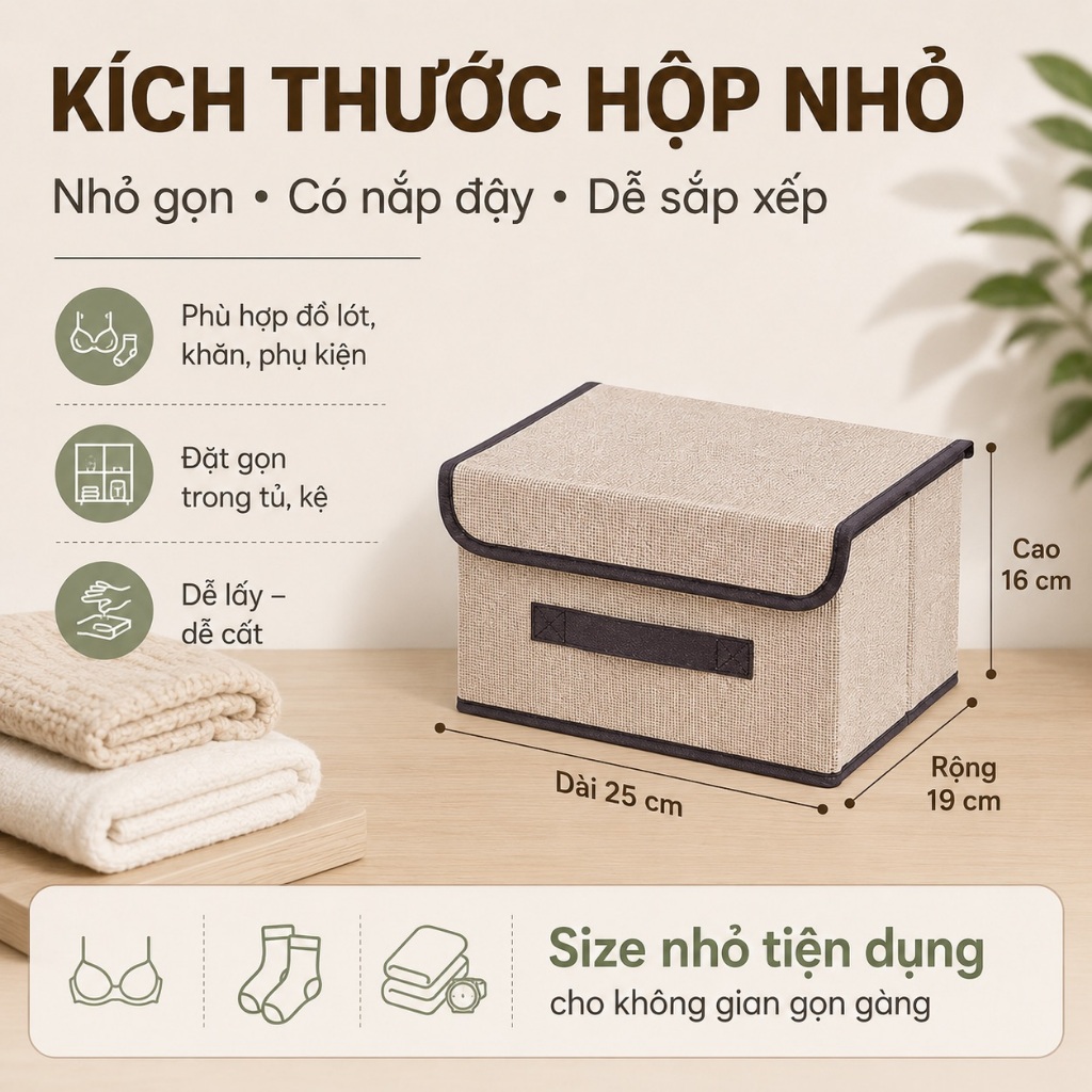 Set 2 Hộp Đựng Quần Áo BELLEVIE Túi Đựng Quần Áo Có Nắp Gấp Gọn Vải Không Dệt Chống Nước Dày Dặn | BigBuy360 - bigbuy360.vn