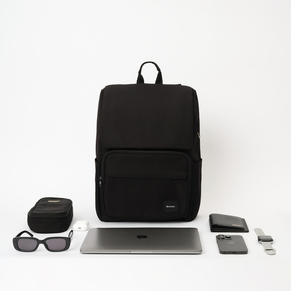 Balo nam nữ đi học đi làm BAMA Solid Backpack chống nước nhiều ngăn đựng laptop 13 14 15.6 inch | BigBuy360 - bigbuy360.vn