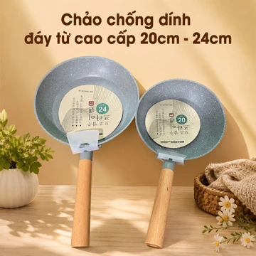 Chảo chống dính bếp từ vân đá, Chảo Nhật chống dính dùng cho mọi loại bếp - Chảo vân đá chống dính bếp điện bếp từ