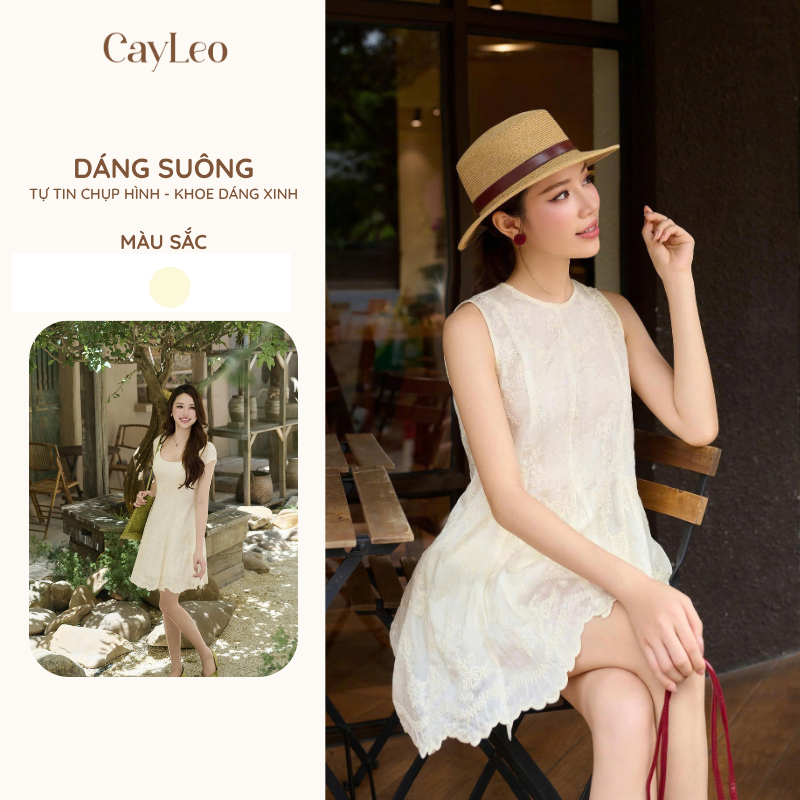 Set Đồ Bộ Thiết Kế Sát Nách Với Chất Tơ Mềm Mại Giúp Che Khuyết Điểm Phù Hợp Với Nhiều Dịp Câyleo Design- AQ05