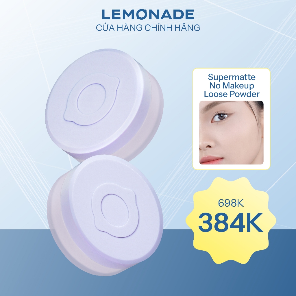 Phấn phủ mỏng nhẹ kiềm dầu thuần chay chống nắng Lemonade Supermatte NoMakeup Loose Powder 9g