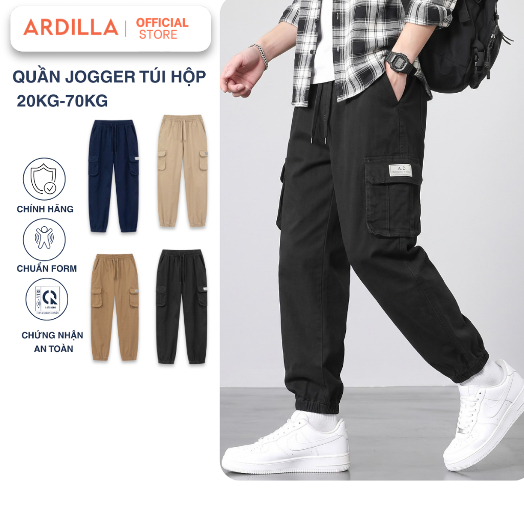 Quần Jogger Bé Trai ARDILLA Thiết Kế Túi Hộp Hai Bên, Chất Liệu Kaki Cao Cấp Cho Bé Từ 6-17 Tuổi 3400/3408/3409