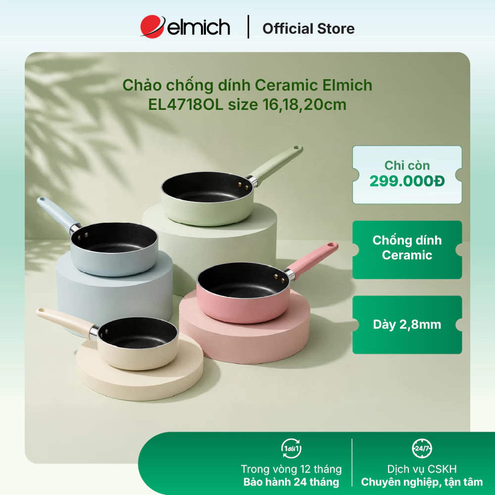 Chảo Elmich EL-4718OL thiết kế nhỏ gọn